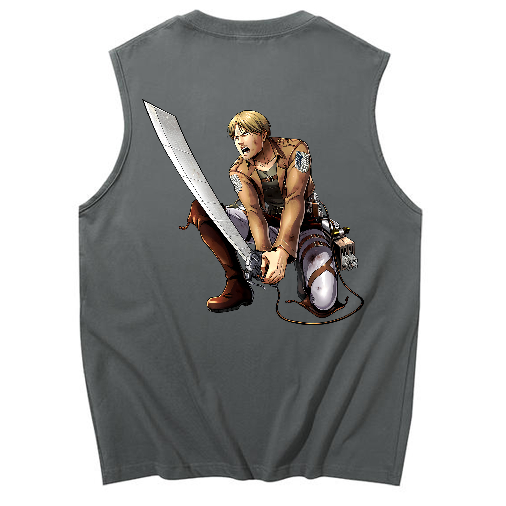 （画像用） 進撃の巨人 ミケ·ザカリアス Attack on Titan Mike Zakarius コットン100％タンクトップ（背面プリント）